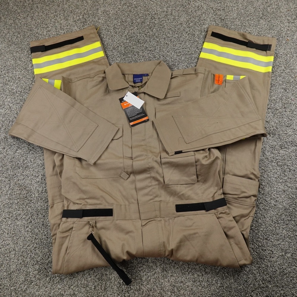 NEW Propper Coveralls Mens L Brown Tan FR Fire Flame Resistant Overalls Jumpsuit